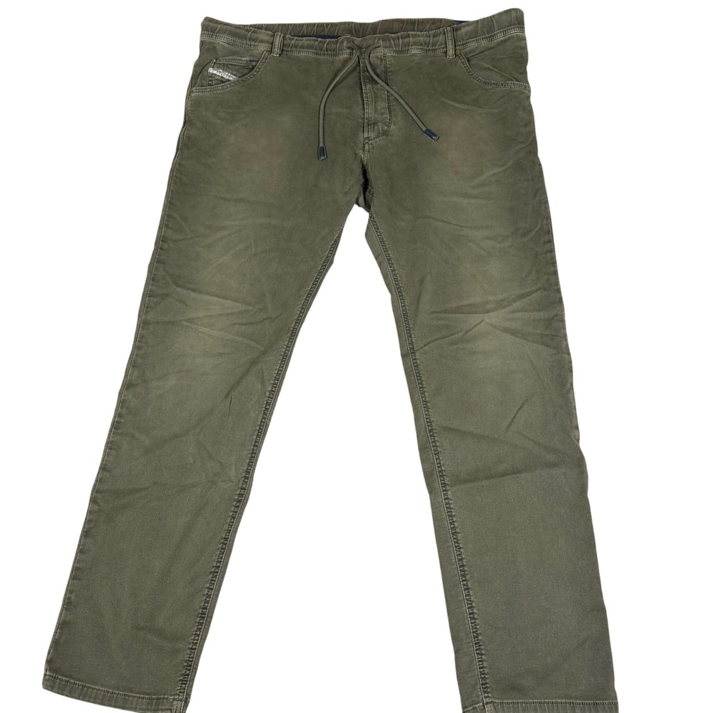 Diesel Krooley-NE JoggJeans Green Tapered Stretch Pants Mens Size 40x30